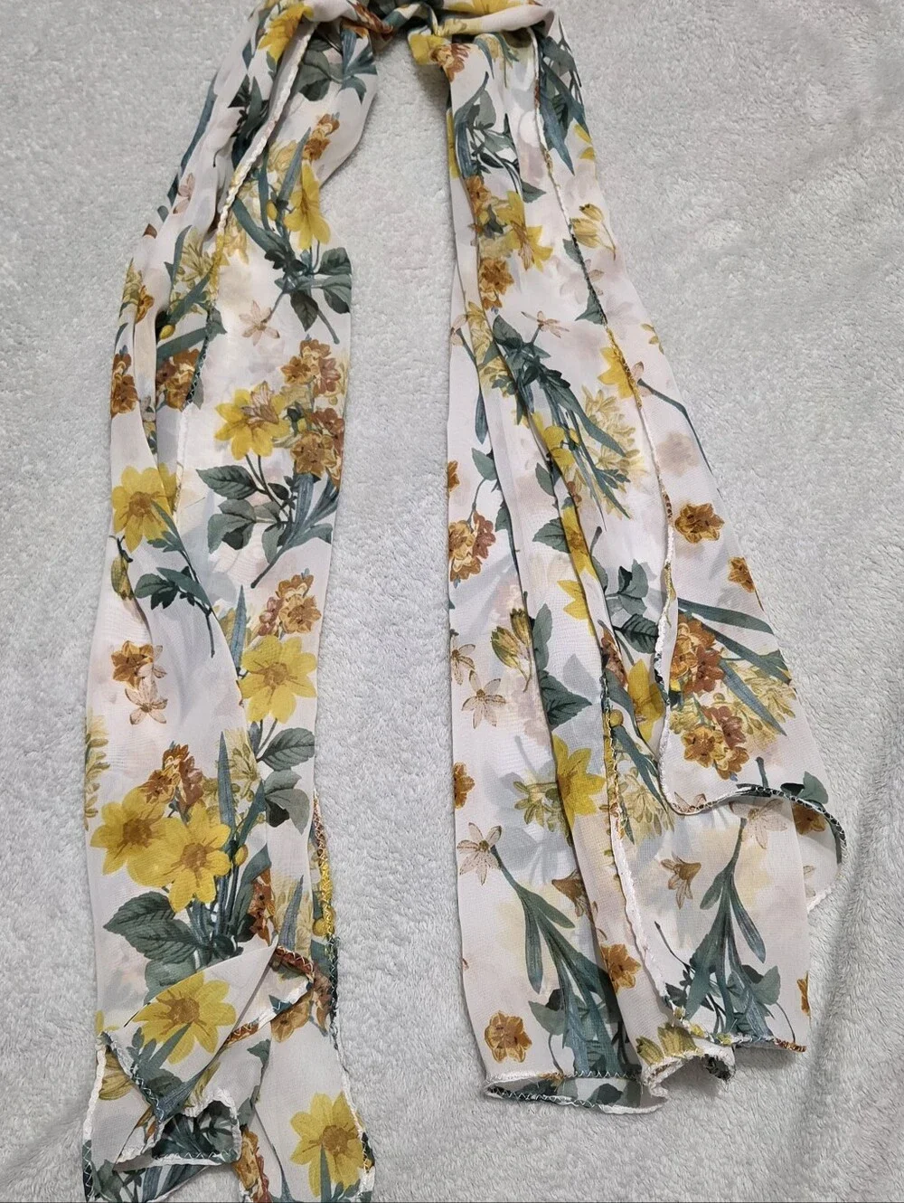 Women’s Floral Yellow & Green Scarf-Style